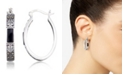 Macy's Onyx (7.5 x 5.3mm) & Marcasite Oval Hoop Earrings in Sterling Silver